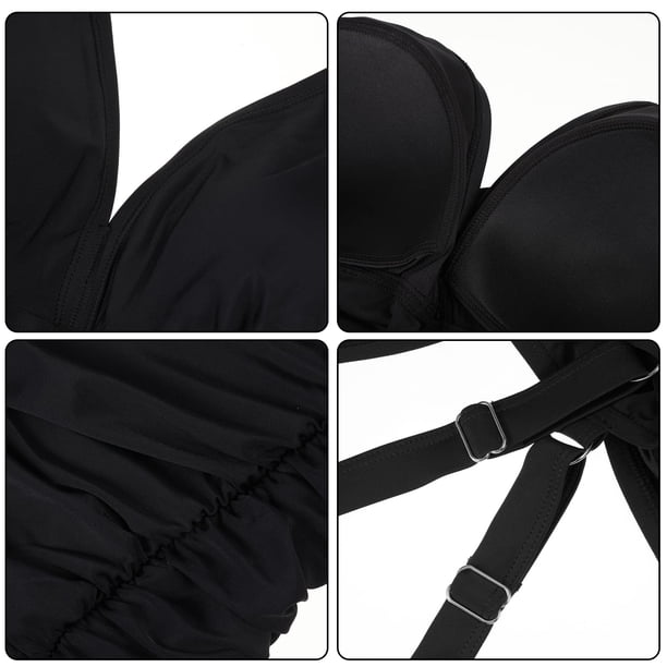 traje de baño de una pieza Jumpingount Retro Vintage para mujer negro XL