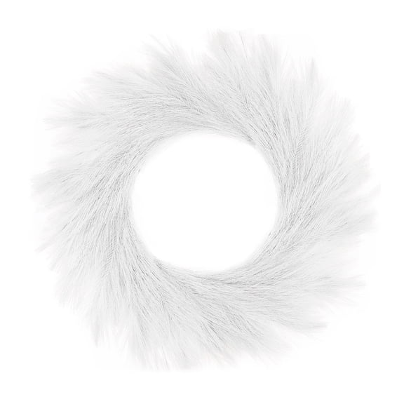 Farfi Artificial Pampas Grass Wreath Front Door Wall Mounts DIY Garland Centerpiece Flower Arrangement Home Decor(White)