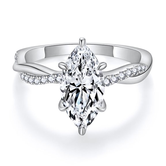 Moissanite Engagement Rings 2 Carat Diamond Promise Ring D Color 925 Sterling Silver Moissanite Ring Lab Diamond Ring Moissanite Wedding Ring Diamond Anniversary Rings for Women