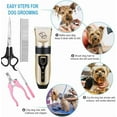 thumbnail image 6 of DYINHODI Pet Hair Clipper Dog Hair Clippers, Dog Grooming Kit, Cordless Quiet Pets Clippers Hair Trimmer,  Dog Shaver Clipper with 4 Comb Guides, 5 Size Fine Tuning Knob for Thick Coats Cats, 6 of 13