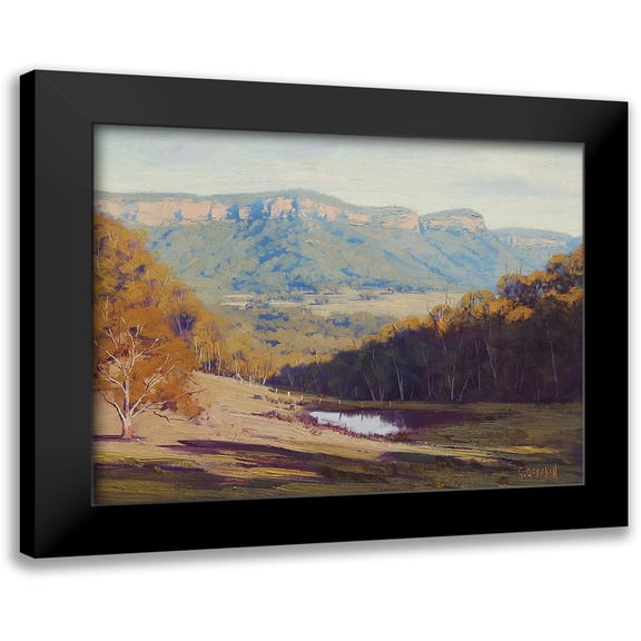Gercken, Graham 14x12 Black Modern Framed Museum Art Print Titled - Megalong Valley Dam