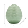thumbnail image 5 of Decorative Stripe Ceramic Vase for Home Decor - Sculptural Flower Vase for Table, Living Room Decor and Bedroom Placement - Modern Accent for Office Shelf, Room Display, or House Styling - 8", Green, 5 of 12