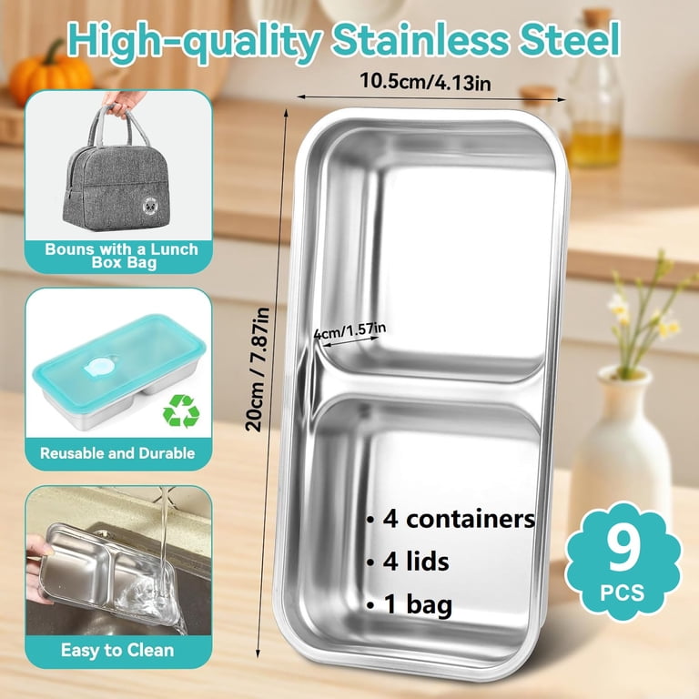 TAIMASI Stainless Steel Lunch Container Set, 9 Pieces photo 2