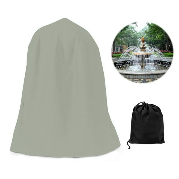 Fontaine de Jardin Statue de Fontaine Housse de Protection en Tissu Oxford Argenté Imperméable Coupe-Vent Protecteur de Fontaine
