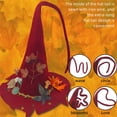 thumbnail image 2 of Xfvqtps Halloween Witch Hat Leaf Decor Halloween Spire Hats for Party Accessory Red, 2 of 6