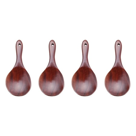 

4X Teak Wood Spoon Natural Solid Wood Rice Spoon Wooden Rice Paddle Big Potato Serving Spoon Wooden Kitchen Utensils