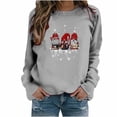 thumbnail image 1 of Tops de mujer Suéter de cuello redondo con estampado navideño Blusa suelta Sudadera sin capucha Pompotops FGAJ19939, 1 of 7