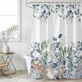 thumbnail image 6 of Spring Eucalyptus Coastal Shower Curtain Set - Standard 72" x 72" Washable Bathtub Curtain with 12 Hooks, Summer Blue Starfish Shell Waterproof Fabric Stall Shower Curtains for Bathroom Décor, 6 of 6