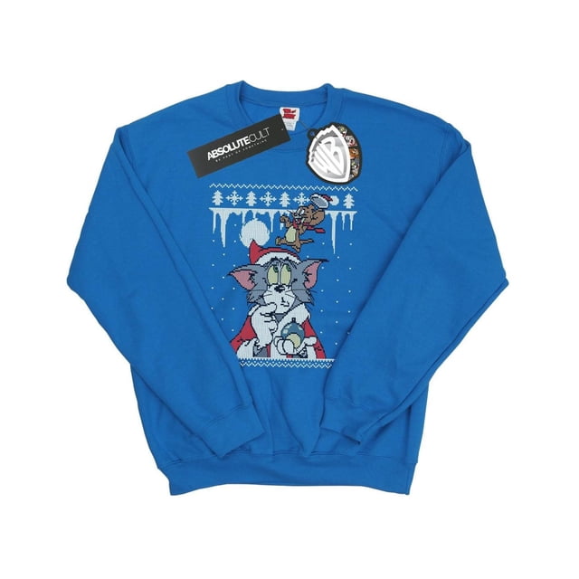 Tom And Jerry Mens Christmas Fair Isle Sweatshirt
