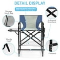 thumbnail image 2 of Ktaxon 26" Oversized Folding Director Chair, Heavy Duty Camping Chairs with Side Table & Cup Holder, Makeup Artist Seating with Storage Bag, Supports 400 lbs, Navy Blue, 2 of 12