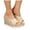 Gold, variant on Women's Wedge Dress Slides Sandals Fashion Sparkly Peep Toe Platform Extra High Heels Slip on for Ladies
