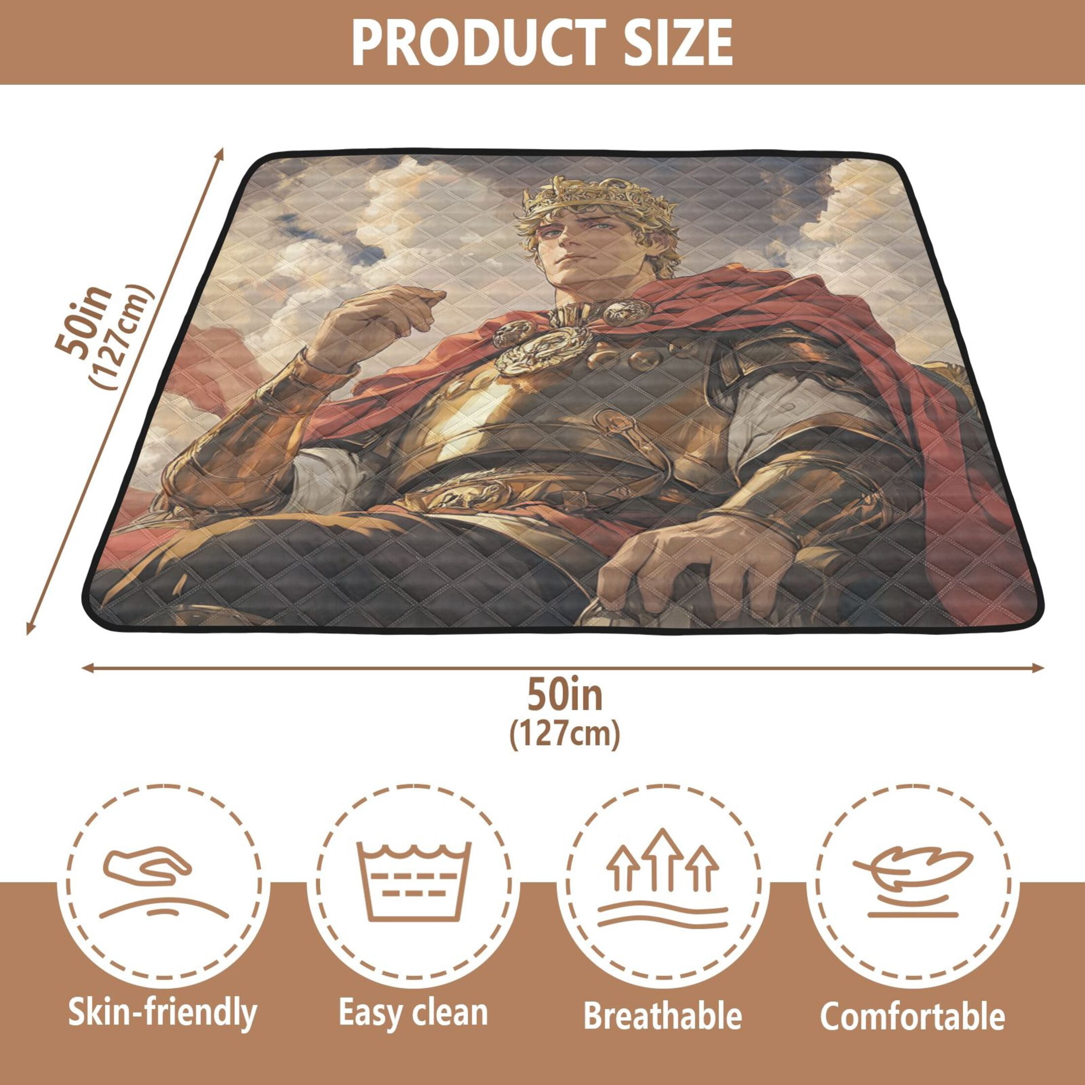 WOBOGO Vanquished King Baby Playmats Extra Large Waterproof Rollable Activity Pads for Toddlers 50×50inch