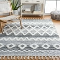 thumbnail image 2 of SAFAVIEH Moroccan Tassel Nevaeh Diamond Shag Area Rug, Grey/Ivory, 6'7" x 6'7" Square, 2 of 8