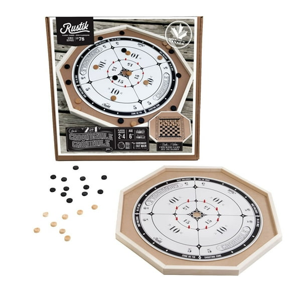 Rustik Jeu de Croquignole Deluxe / Jeu de Dames 2-en-1
