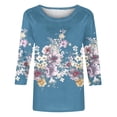 thumbnail image 4 of DPTALR Blouse Ample à Manches Trois-Quarts Col Rond Rétro Imprimé de Pâques pour Femmes, 4 of 4