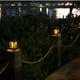 thumbnail image 4 of Pack 2 de linternas solares para jardín exterior | Lámpara LED retro colgante de vela | IP44 impermeable alimentado por energía solar | Iluminación decorativa para patio, césped, jardín | Sensor de, 4 of 7