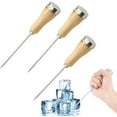 thumbnail image 1 of 3 x 8.5" Stainless Steel Ice Picks with Safety Wooden Handle., 1 of 5
