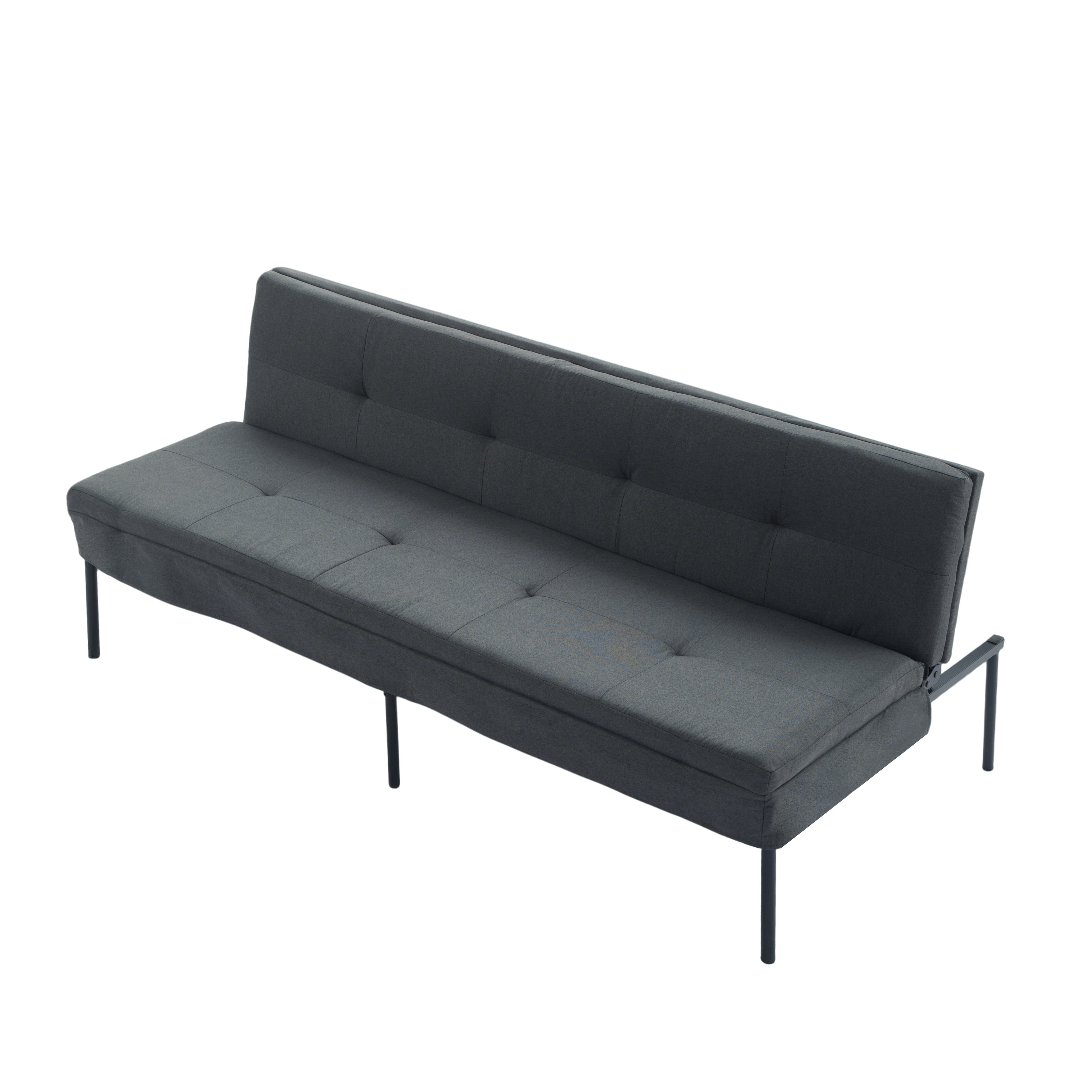 Gewnee 69.88'' Futon Sofa Bed,Convertible Sleeper Sofa,5-Position Adjustable Backrest,Modern Polyester Upholstery,All-Iron Frame-for Living Room,Apartment,Office,Dorm.Dark Grey