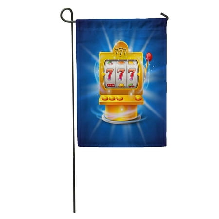 SIDONKU Orange Casino Golden Slot Machine Wins The Jackpot Blue Lucky Garden Flag Decorative Flag House Banner 12x18
