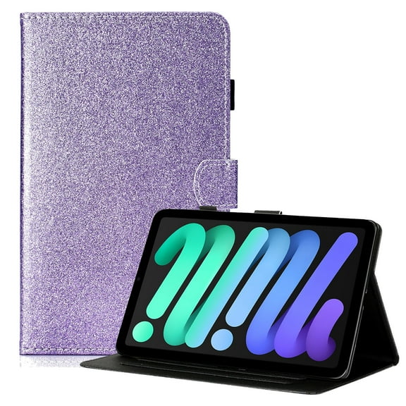 Allytech Stand Folio Case for iPad Mini 6(8.3"), iPad Mini 6th Gen 2021 Cover with Pen Holder, Purple PU Leather Scratch-Free Anti-Slip Book Style Card Holder Case for iPad Mini 6 2021, Purple