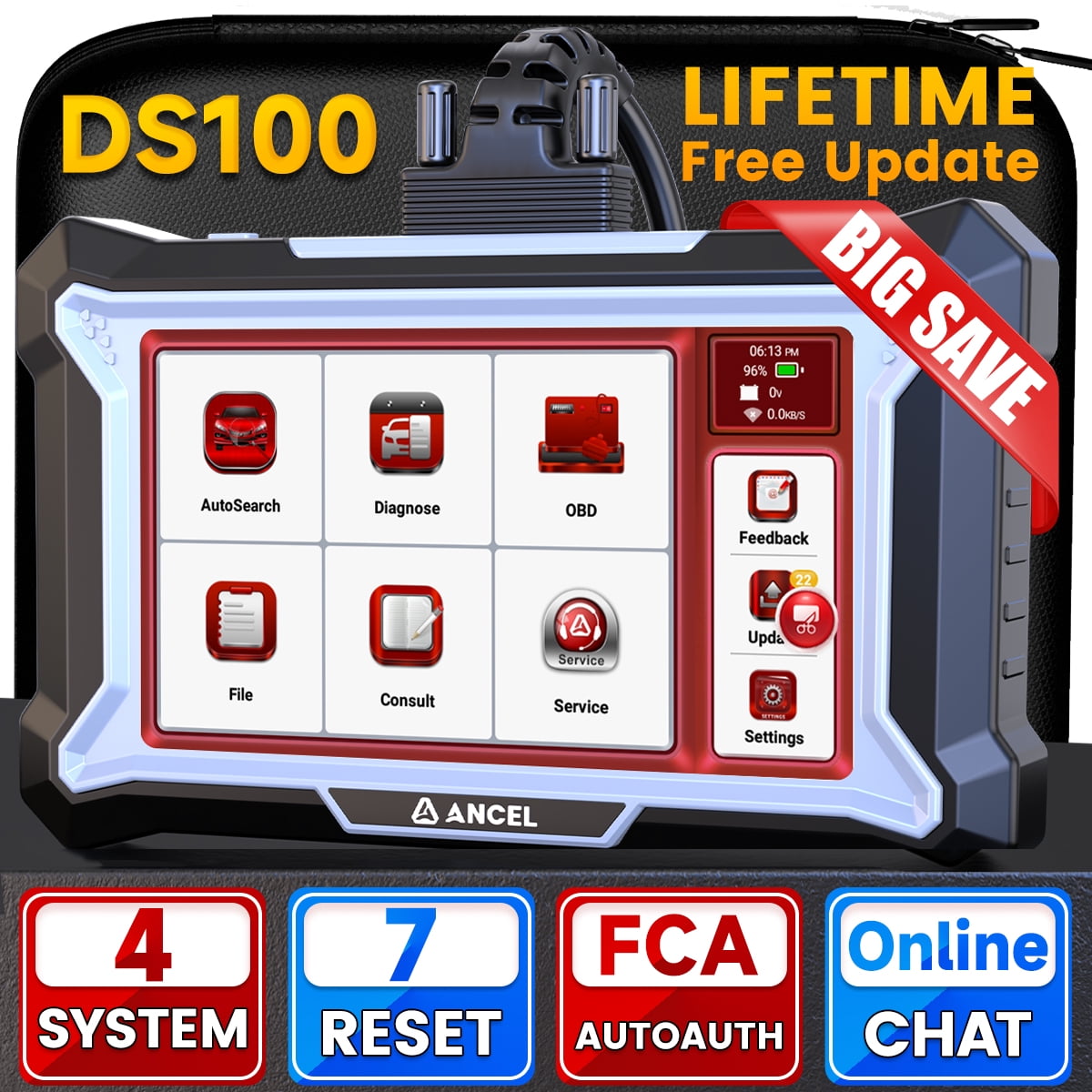 Escáner OBD2 ICarsoft VOL V2.0 Para Volvo Y SAAB - Diagnóstico Completo, 9 Funciones De Reset, Prueba De Batería