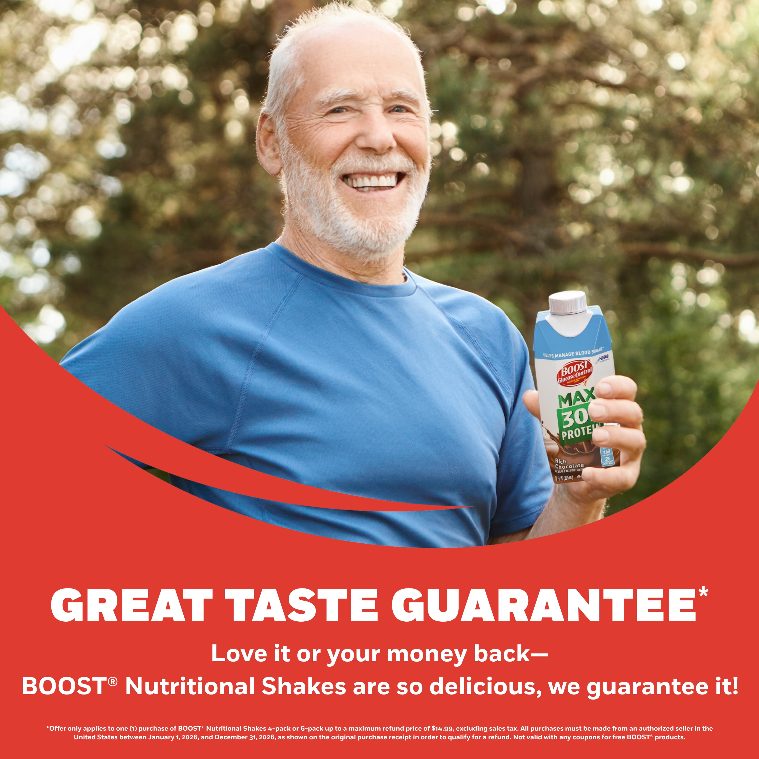 BOOST Glucose Control Max 30g High in Protein Nutritional Drink Shakes, Very Vanilla, 11 fl oz, 4 Pack