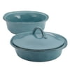 Rachael Ray Cucina Stoneware 3-Piece Round Baker And Lid Set