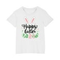 thumbnail image 4 of Jinhomg Cute Summer Tops for Kids Soft Comfort Short Sleeve Cotton T-Shirts Plain Bunny Rabbit Graphic Crew Neck Shirt Casual Daily Wear Spring Saving White 140, 4 of 5