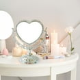 thumbnail image 3 of Tabletop Makeup Mirror Desk Vanity Mirror Double Sided Vintage Desktop Stand Mirror Rotation Platform Mirror for Office Hotel Heart Shape, 3 of 6