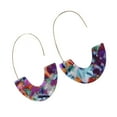 thumbnail image 1 of Qarigey 1 par de aretes de estilo simple con estampado de leopardo en forma de U para niñas adolescentes Ropa, zapatos y accesorios Miscelánea azul colorido Qarigey AP010170-10, 1 of 6