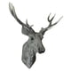 thumbnail image 1 of Elegante estatua de ciervo con tres astas, escultura decorativa para pared, ideal para la sala de estar. gris, 1 of 8
