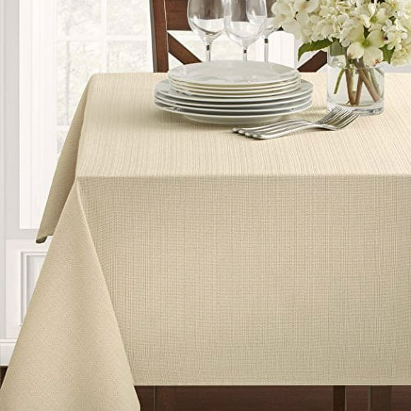 Benson Mills Textured Fabric Tablecloth (60 X 104, White)