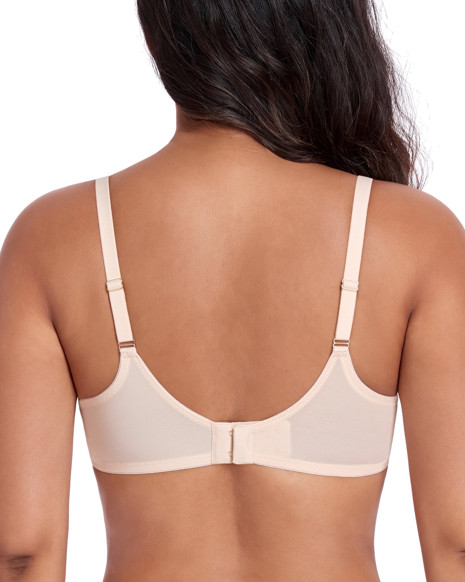 Exerin Women's See Through Underwire Unlined Comfort Sexy Sheer Mesh Bra(36C,Beige)