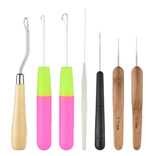 9 Pieces Bent Latch Hook Crochet Needle Set Latch Hook Dreadlocks Tool  Crochet Needle Hair Locking Tool for Braid Hair Carpet Making and Other  Craft 