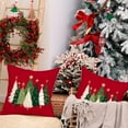 thumbnail image 2 of Christmas Pillow Covers 18X18 Set of 2,Watercolor Christmas Tree Stars Decoration Holiday Farmhouse Winter Pillow Case for Sofa Couch Decor（Red）, 2 of 5