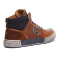 thumbnail image 3 of Pantofola D'Oro Frederico Mid Men's Hi Top Lace Up Leather Vintage Sneaker In Tan Size 9, 3 of 6