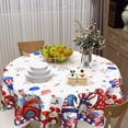 thumbnail image 5 of 4th of July Patriotic Round Tablecloth 60 Inch American Flag Red Truck Floral Gnome Table Cloth Independence Day Memorial Day Polyester Table Cover for Kitchen Dining Room Indoor Outdoor Home Decor, 5 of 6