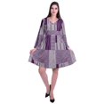 thumbnail image 2 of Moomaya Robe Courte Évasée Imprimée de Designer, Manches Longues, Tunique en Velours, Robes pour Femmes, 2 of 6
