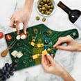 thumbnail image 4 of Peacock Cutting Board, Portrait of the Peacock Courtship Display Eye Spotted Tail Tropics Natural, Tempered Glass Cutting and Serving Board, Wine Bottle Shape, Orange Blue Green, by Ambesonne, 4 of 5