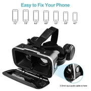 VR Headset for Phone, 3D Virtual Reality Headset with Remote Control for VR Games&3D Movie, VR Glasses with Adjustable Pupil Distance VR Goggles Virtual Reality Headset, Fits 4.7-7.2 Devices