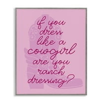 Stupell Industries Dress Like a Cowgirl Beauty & Fashion Painting Gray Framed Art Print Wall Art, 16 x 20