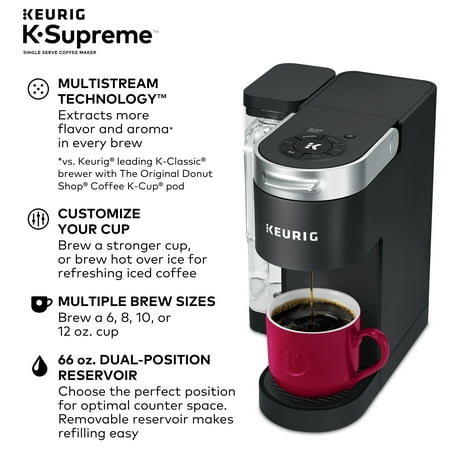 Keurig K-Supreme Single Serve K-Cup Pod Coffee Maker, MultiStream Technology, Black