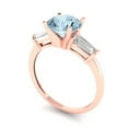 thumbnail image 2 of Three-Stone Engagement Ring for Women - 2ct Simulated Blue Diamond in 18K Rose Gold Promise Ring, 2 of 6