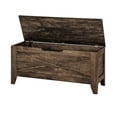 thumbnail image 2 of VECELO 43" Storage Ottoman Bench with U-Shaped Cut-Out Pull, Wooden Toy Box Storage Chest with Safety Hinge, Shoe Bench, for Entryway, Living Room, Bedroom, Brown, 2 of 7
