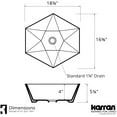 thumbnail image 4 of Karran Usa Vc-601 Valera 18-3/4" Hexagonal Vitreous China Vessel Bathroom Sink - White, 4 of 5