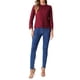 thumbnail image 2 of INSPIRAR CHIC Blusa Elegante de Manga Larga con Encaje y Cuello Volante, dobladillo Peplum Floral, Talla XS, Roja, 2 of 6