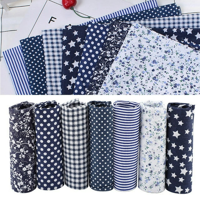 Ropa de cama de tela de algodón precortada, 7 piezas de 25 x 25 cm Ropa de cama de tela de algodón Juego de ropa de cama de tela de algodón precortada Probado y confiable