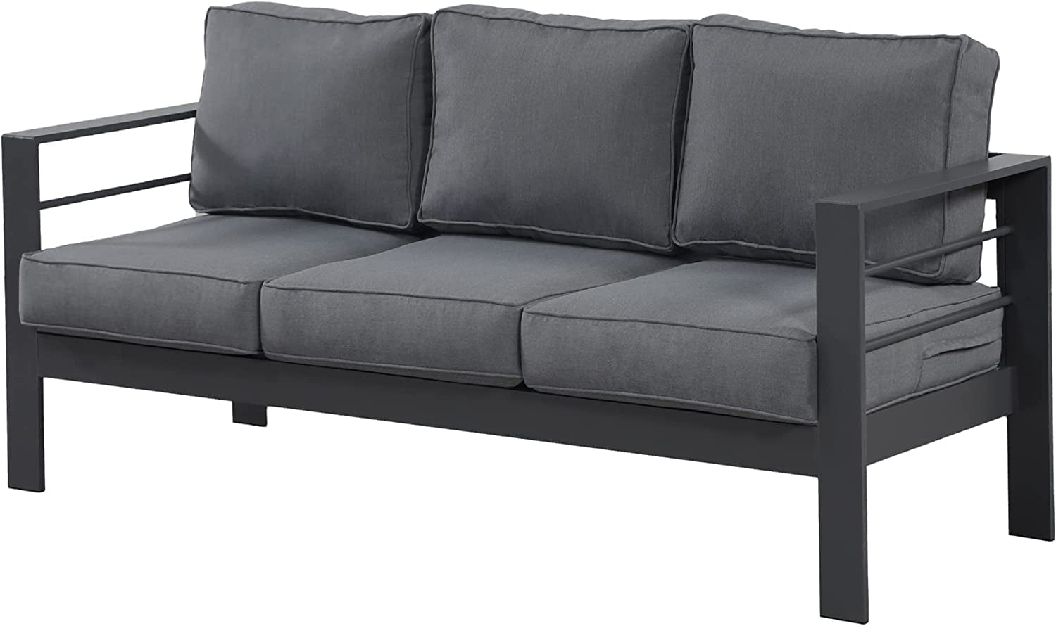 Superjoe Patio Furniture Aluminum Sofa AllWeather Outdoor 3 Seats