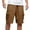 Z02-02Brown, variant on TBWNWG Men's Casual Shorts Solid Color Cargo Shorts with Elastic Waist and Drawstring for Summer Beach Wear,Sizes M