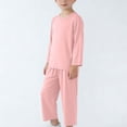 thumbnail image 4 of Girls Boys Outfits 2PC Comfy Casual Solid Modal Long Sleeve Pullover Top Capri Pants Sets Loungwear Sleepwear Pink 1-2 Years, 4 of 8